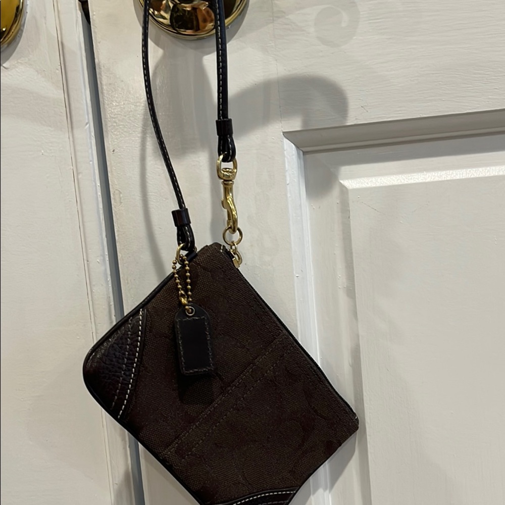 Coach Brown Wristlet